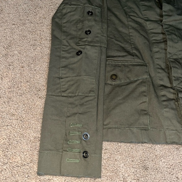 Zadig & Voltaire Virginia Camo Skull Lurex Embroidered Military Jacket Green M - Picture 5 of 11